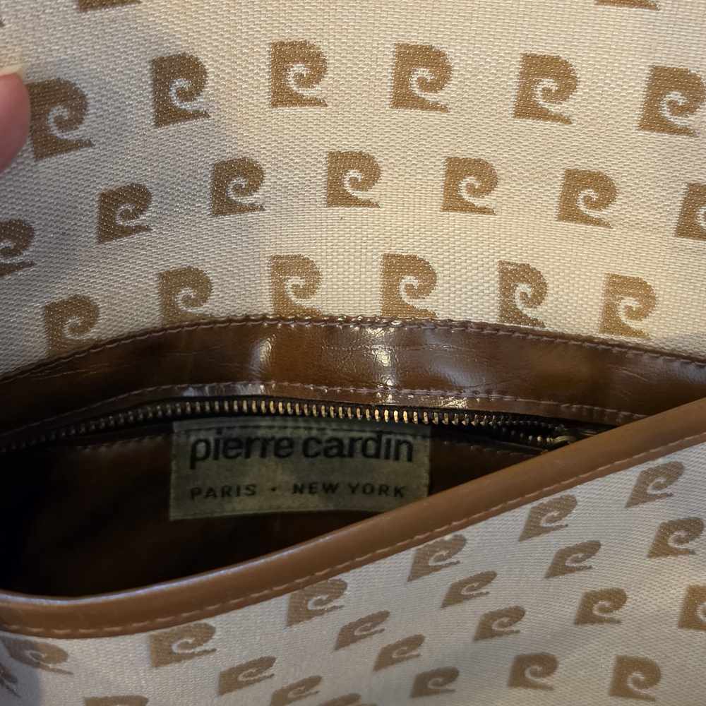 Pierre Cardin Beige and Brown Monogram Canvas Clutch - Picture 3 of 5